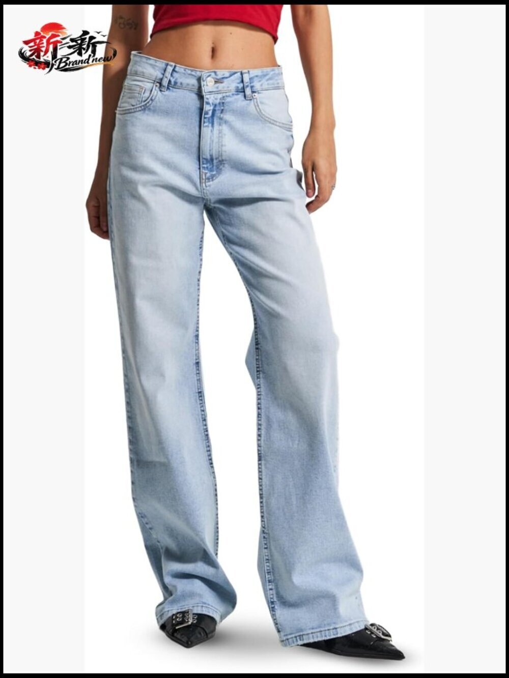 High Waisted Wide Leg Jeans Women Relaxed Fit Stretchy Loose Denim Pants
